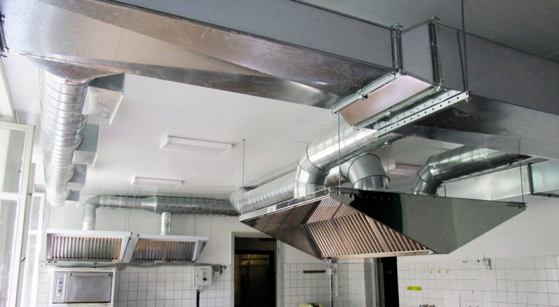 Пример вентиляционной системы на кухне детского сада